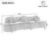 Modern Living Room Sofa Lamb Velvet Upholstered Couch Furniture For Home Or Office - Orange - Image 2