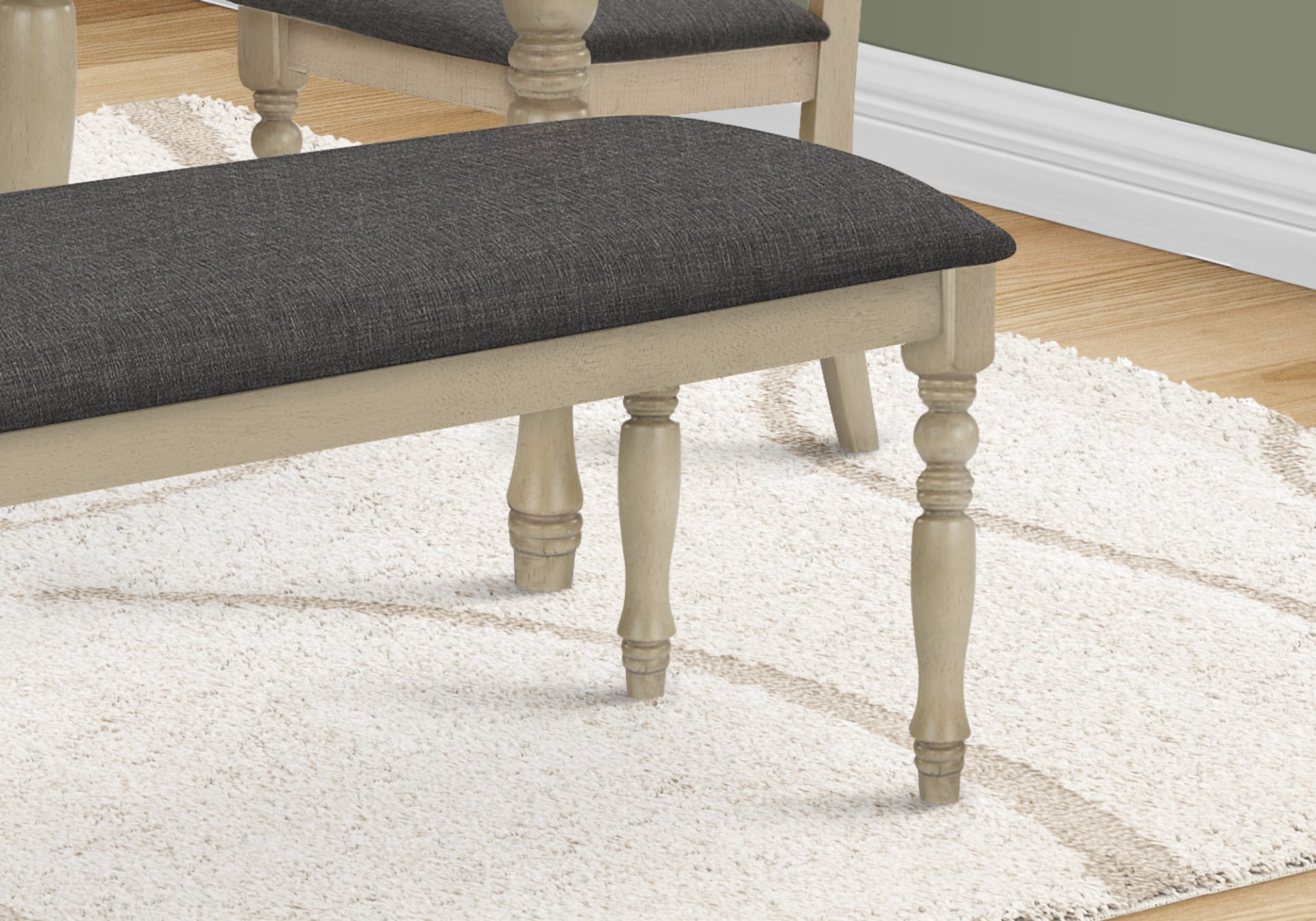 Bench, Rectangular, Upholstered, Transitional - Gray - Image 11