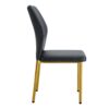Luxury Simple Chair (Set of 4) High Resilience Dining Chair With Metal Legs - Black / Gold - Image 10