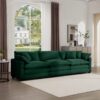 Mid Century Modern Corduroy 3 Seater Sectional Sofa With Arm And Throw Pillows - Green - Image 5