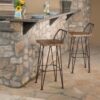 Outdoor Barstool With Angled Metal Legs - Brown - Image 2