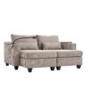 Convertible Chaise Lounge Loveseat Sofa Bed With USB Ports, Cup Holders, Phone Holder, Storage - Brown - Image 10