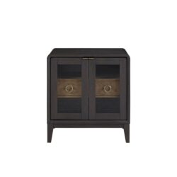 Glass Door Nightstand - Black