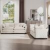 Modern Living Room Sofa 2 Piece Set With Single And 2 Seater Sofa - Beige - Image 16