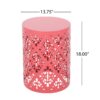 Outdoor Metal End Table Large - Coral - Image 3