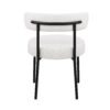 Dining Chairs (Set of 2) Round Upholstered Boucle Dining Room Chairs Mid-Century Modern Kitchen Chairs Curved Backrest Chairs For Dining Room Metal Legs - White / Black - Image 3