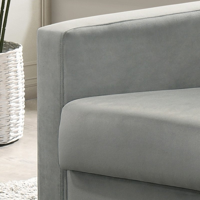 Hale - Velvet Accent Armchair With Tufting - Light Gray - Image 4