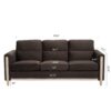 Comfortable Solid Wood Three-Seater Sofa, Soft Cushions, Durable And Long-Lasting, Sofa Couch For Living Room - Brown - Image 3