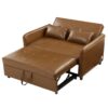 Convertible Sleeper Bed, Adjustable Oversized Armchair With 3 USB Ports For Small Space - Brown - Image 20