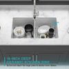 32" Undermount Double Bowl Kitchen Sink Rectangular Deep Dual Bas With Grids - White - Image 6