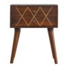 Inlay - Geo Brass Bedside Table - Chestnut - Image 2