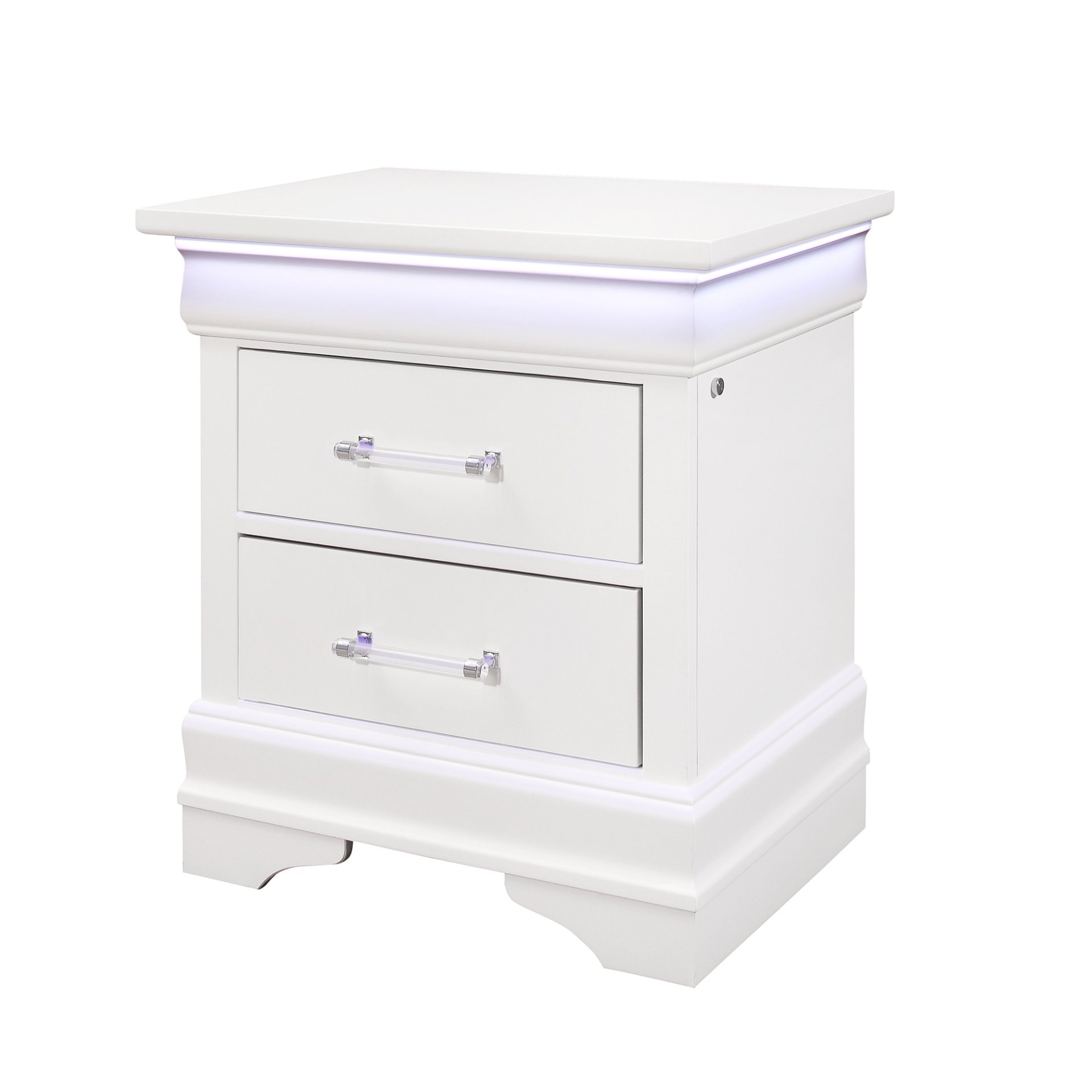 Charlston - Nightstand With LED - White - Image 8