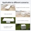 Modern Convertible Sofa Bed 4 In 1 Folding Ottoman Sleeper With Adjustable Backrest - White - Image 8