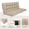 Outdoor Swing Seat Cushion Pad For 2 3 Seater Bench, Waterproof Polyester - Khaki - Image 2