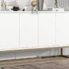 Modern Sideboard Elegant Buffet Cabinet With Large Storage Space For Dining Room, Entryway - White - Image 19