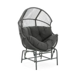 Palos - Outdoor Wicker Glider Chair - Dark Gray