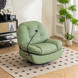 Power Recliner Swivel Glider USB Charger With Bluetooth Music Player Different Function Sleep Working Game And Leisure Model - Green