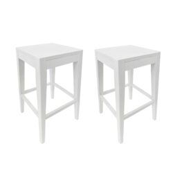 Counter Barstool (Set of 2), Rubber Wood - White
