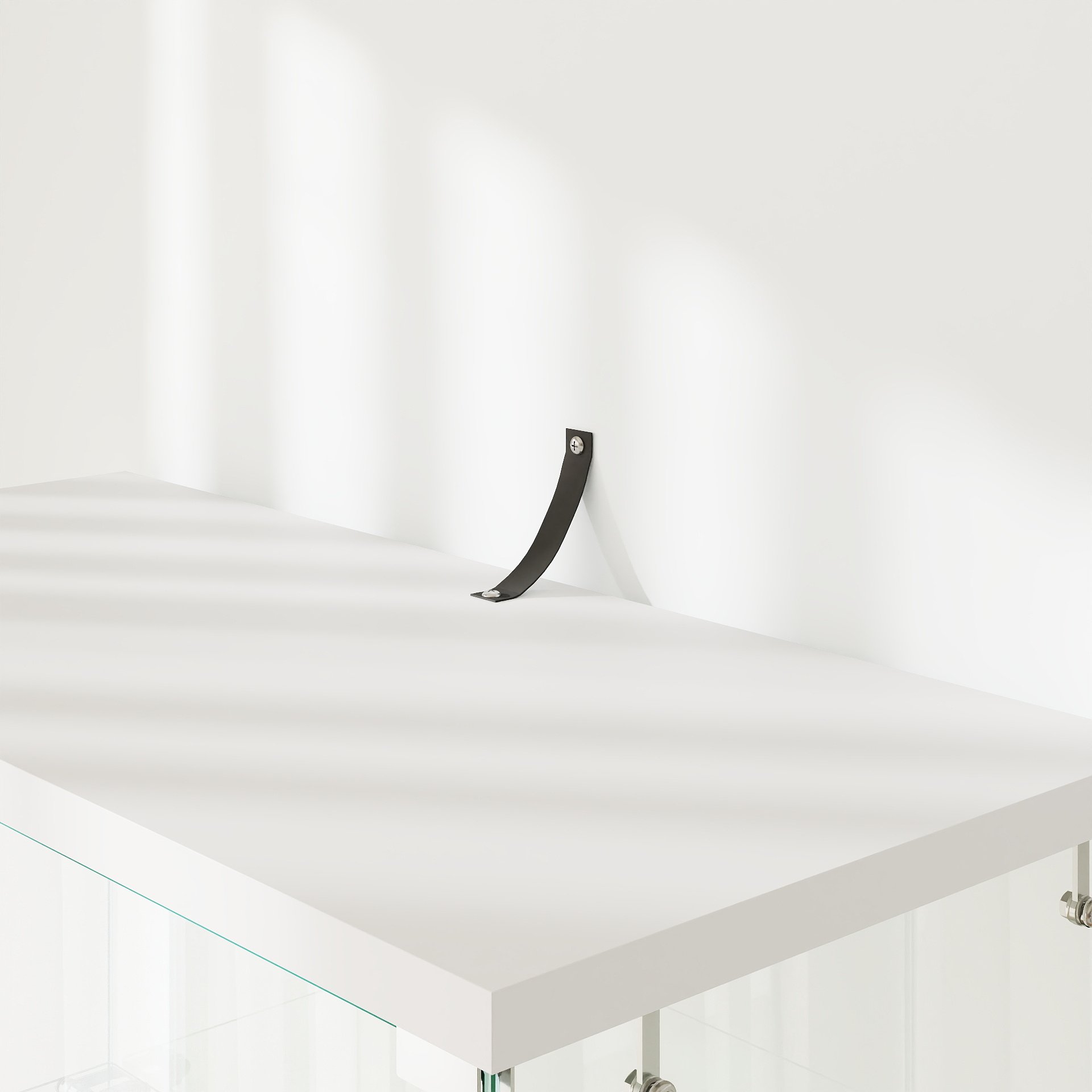 Glass Display Cabinet With LED Lights, Tempered Glass Doors, Large Drawers, 2 Door Storage Case With 4 Shelves - Natural / White - Image 15