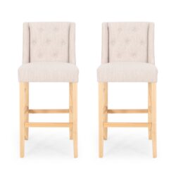 Ethereon - Fabric Tufted Counter Stool (Set of 2) - Beige