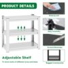 Stylish Metal Aquarium Stand For 20 - 30 Gallon Tanks, 3 Tier Adjustable Shelf - White - Image 6