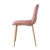 Modern Velvet Dining Chair (Set of 4) With Backrest And Metal Legs For Kitchen And Living Room - Pink - Image 8
