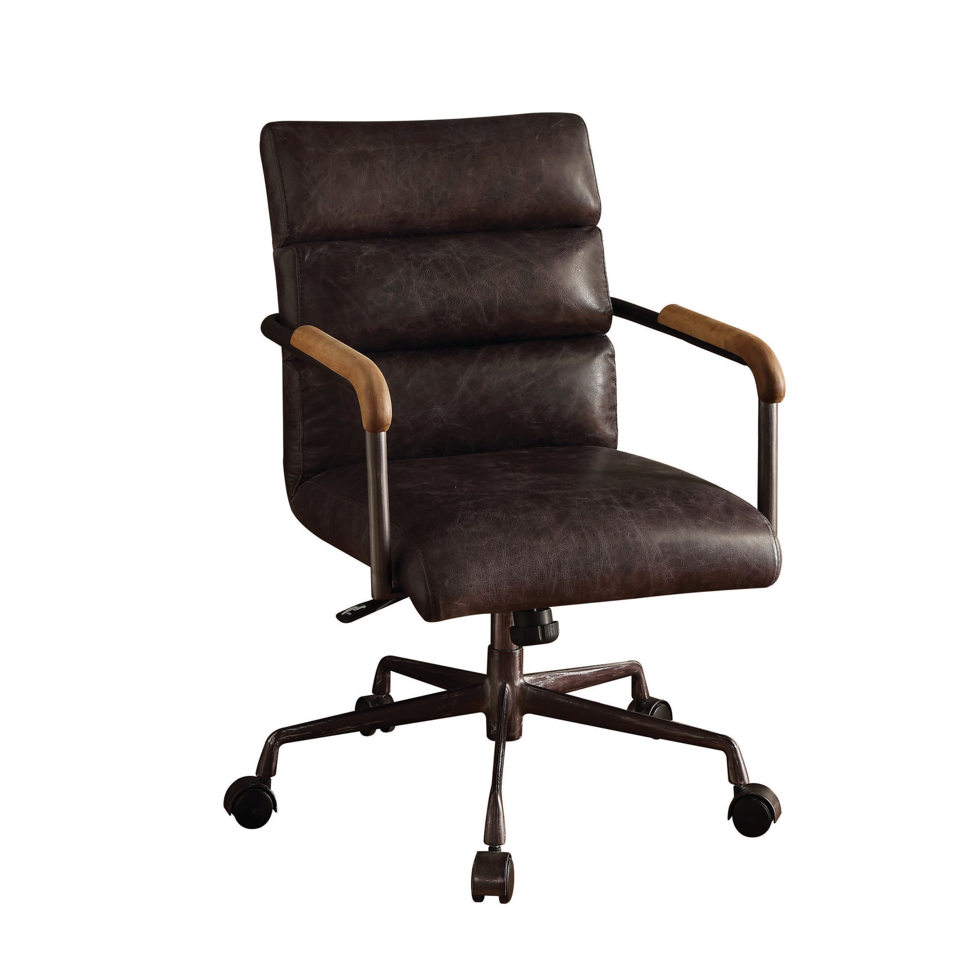 Harith - Antique Top Grain Leather Office Chair - Slate - Image 7