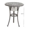 21" Cast Aluminum Round Table With Ice Bucket - Gray - Image 4