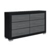 Messa - 5 Piece Full Bedroom Set With Bookcase Headboard - Black / Gray - Image 5
