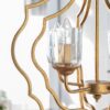 4 Light Metal Chandelier, Hanging Light Fixture With Adjustable Chain For Kitchen, Bulb Not Included - Gold - Image 11