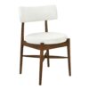 Mid Century Modern Dining Chairs With Upholstered Seat - Walnut / Beige - Image 8