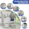 Stainless Steel Dog Washing Station With Seamless Design And Accessories - Silver - Image 5