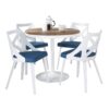 Dakota Charlotte - 5 Piece Contemporary Dining Set - Brown / White / Blue - Image 2
