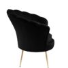 Angelina - Velvet Scalloped Back Barrel Accent Chair With Metal Legs - Black - Image 3
