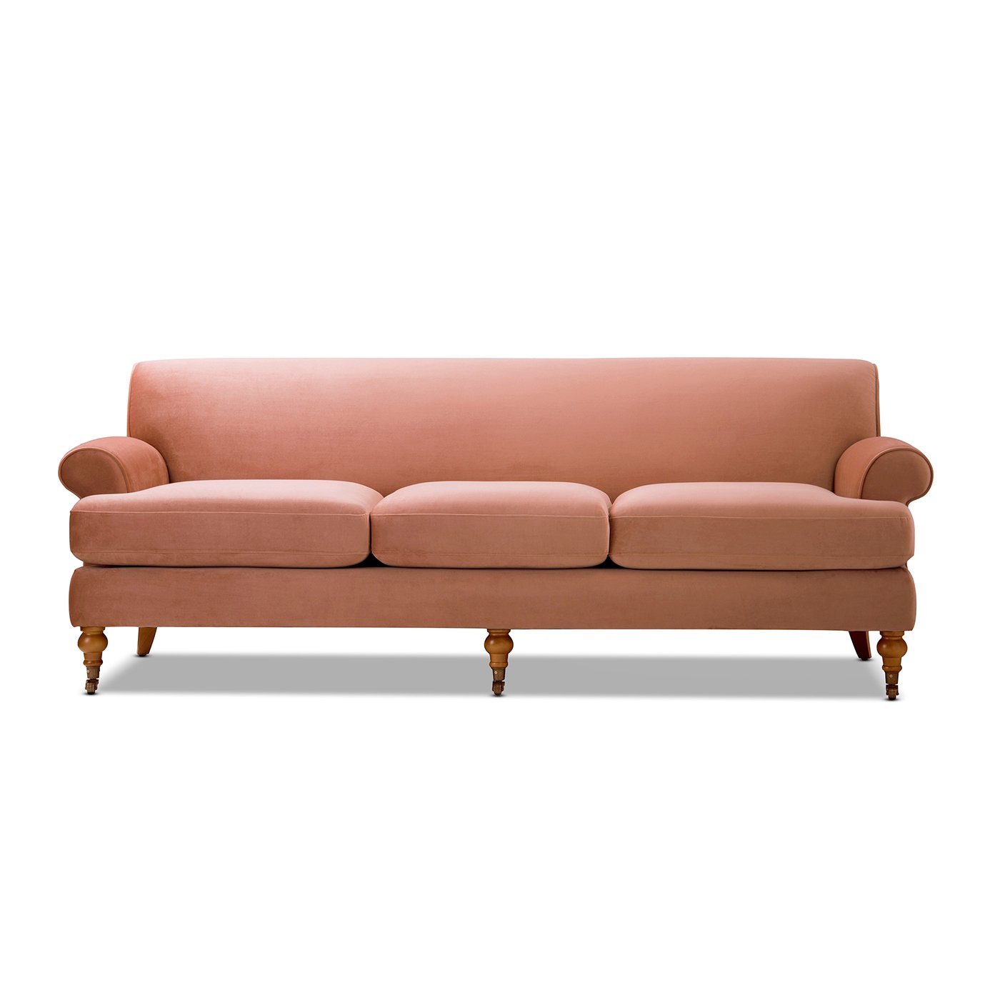 Alana Lawson - Three Cushion Tightback Sofa - Peach Orange - Image 10