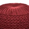 Grafton - Velvet Round Pouf - Maroon - Image 5