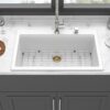 33 X 22" Granite Composite Quartz Kitchen Sink With Workstation Features And Drop In Design - White - Image 5
