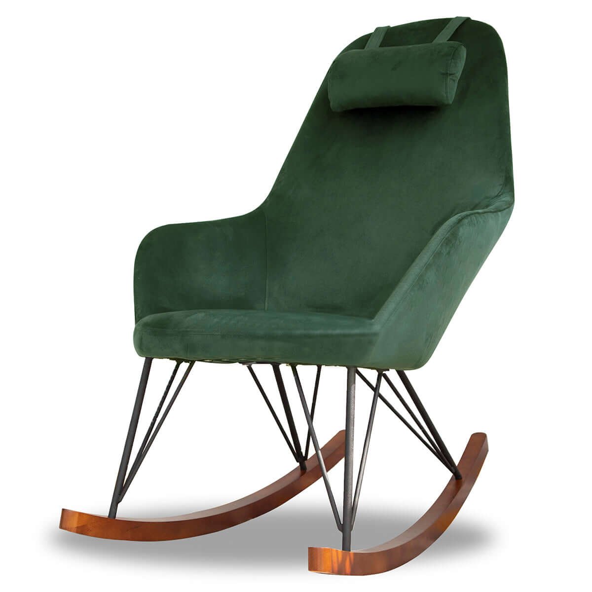 Chloe - Mid Century Modern Rocker Livingroom And Bedroom Chair - Green - Image 4