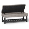 Cosmopolitan - Storage Ottoman Bench With Open Bottom - Distressed Gray Taupe - Image 2