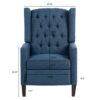Manual Wing Chair Recliner - Blue - Image 3