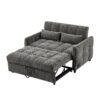 Loveseat Sofa Pull Out Sofa Bed Tufted Sleeper Sofa With An Adjustable Backrest, 3 USB Ports And 2 Lumbar Pillows For Living Room - Gray - Image 19