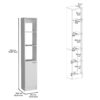 Linen Cabinet, 1 Door, 6 Shelves - White - Image 3