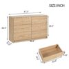 Modern 6 Drawer Dresser For Bedroom, Ample Storage Wide Chest Of Drawers, Sturdy & Safe - Natural - Image 3
