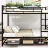 Full Over Full Bunk Bed With Shelf And Guardrails - Black - Image 15