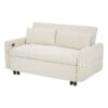 Pull Out Sofa Bed Convertible Couch 2 Seat Loveseat Sofa Modern Sleeper Sofa With 2 Throw Pillows And USB Ports For Living Room - Beige - Image 26
