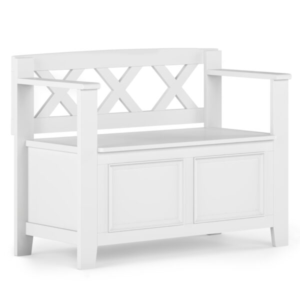 Amherst - Small Entryway Storage Bench - White