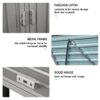 Garbage Bin Shed Stores 2 Trash Cans Metal Outdoor Bin Shed For Garbage Storage, Stainless Galvanized Steel, Bin Shed For Garden Yard Lawn - Gray - Image 6