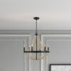 Starry - Chandelier Farmhouse Six Candle Light Wood Beaded Pendant Light For Dining Room - Black / Clear - Image 3