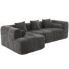 Sectional Sofa Full Compressed Sofa Modular Sofa Couch Free Combined Sofa With Deep Seating And 2 Side Pockets For Living Room - Gray - Image 21