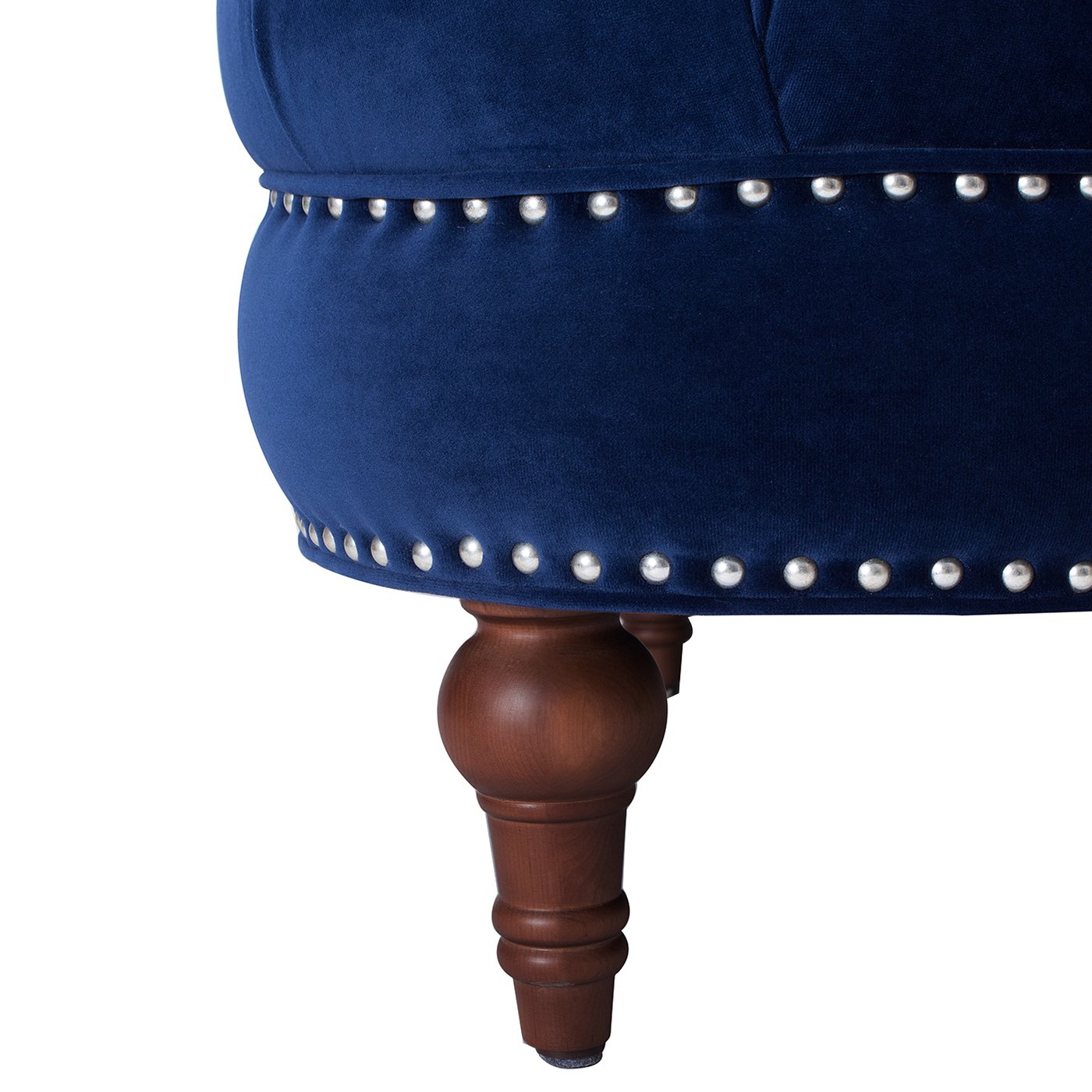 La Rosa - Victorian Tufted Upholstered Accent Chair - Navy Blue - Image 5